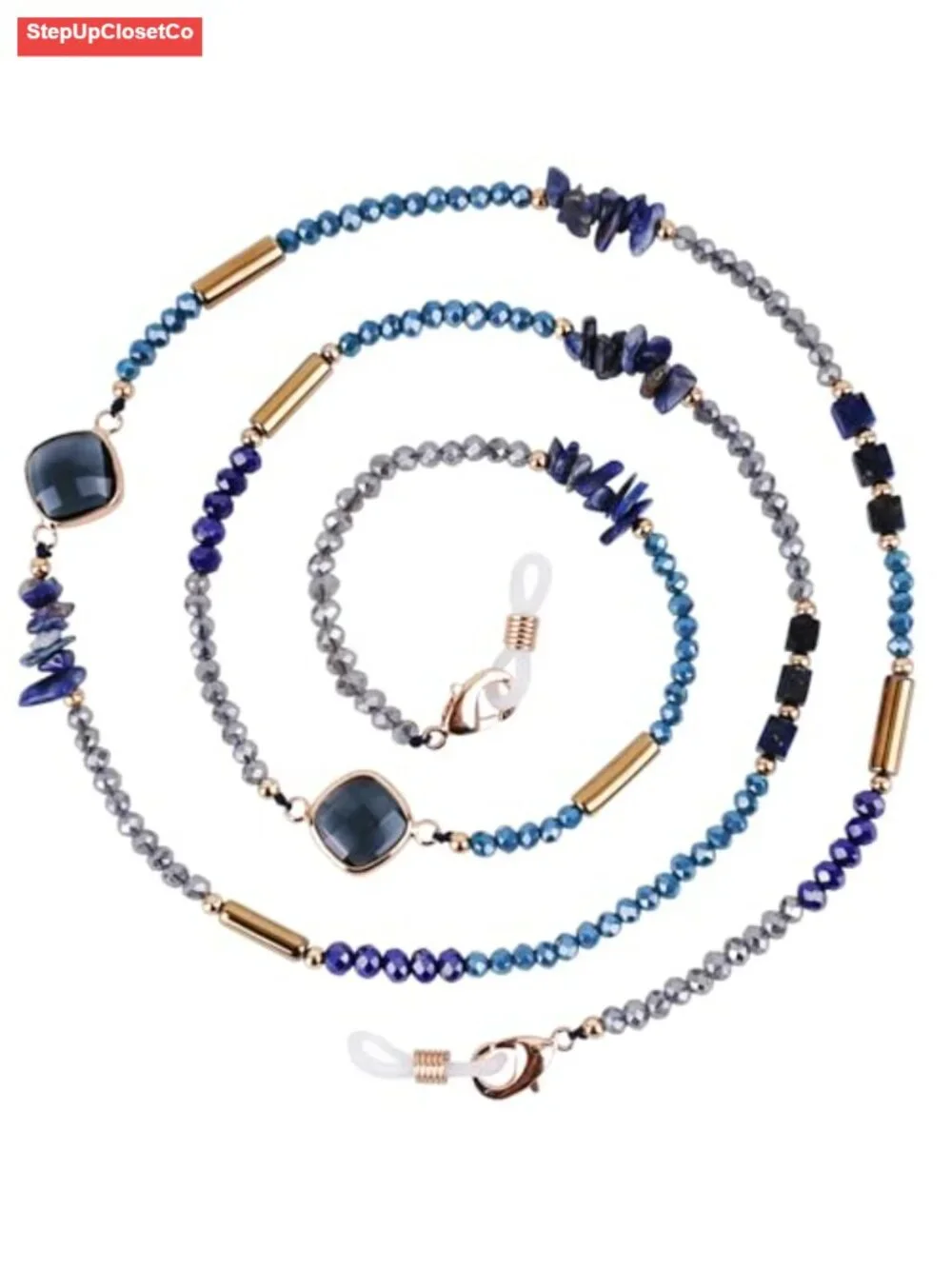 Beaded Eyeglass Chain Holder Acrylic Natural Stone Boho Non-Slip Women
